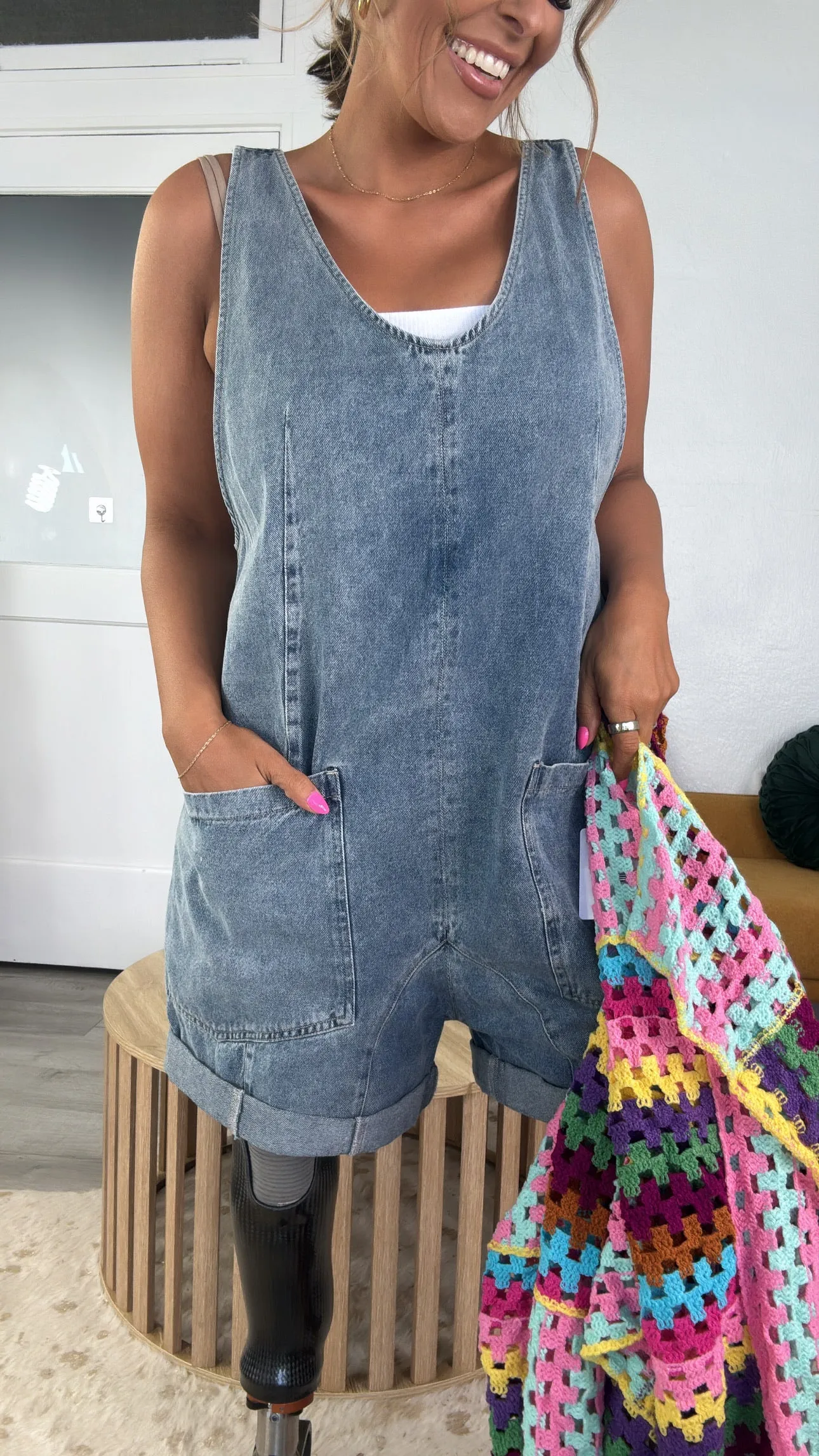 BY TOGETHER: Baggy Denim Shortalls