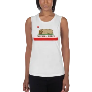 California Burrito White Ladies Muscle Tank