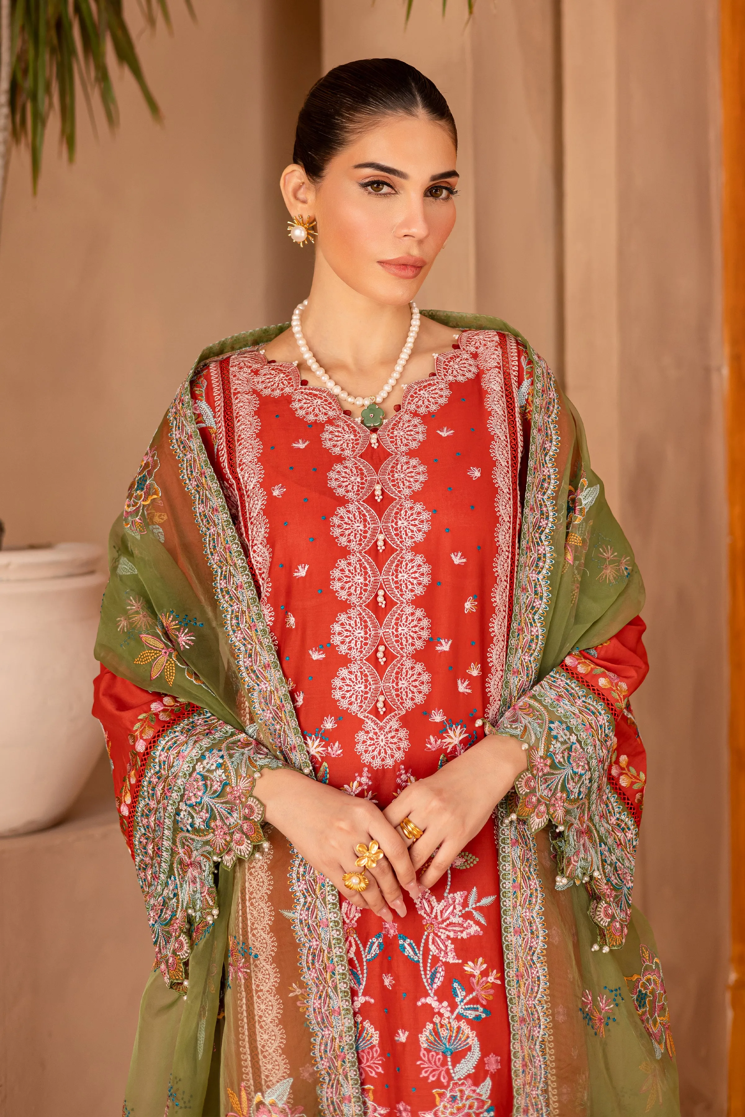 Caliste 3Pc - Embroidered Luxe Pret