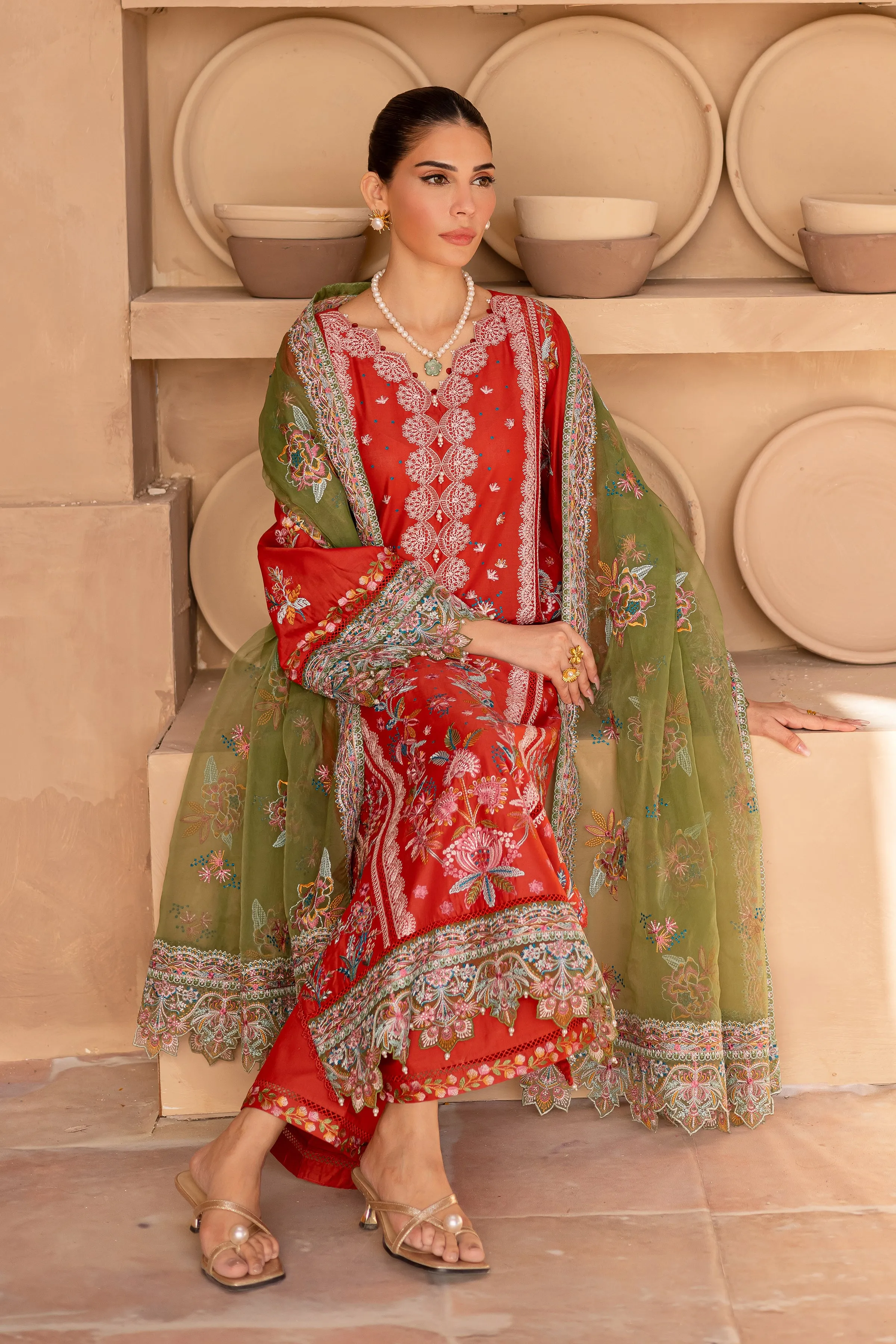 Caliste 3Pc - Embroidered Luxe Pret