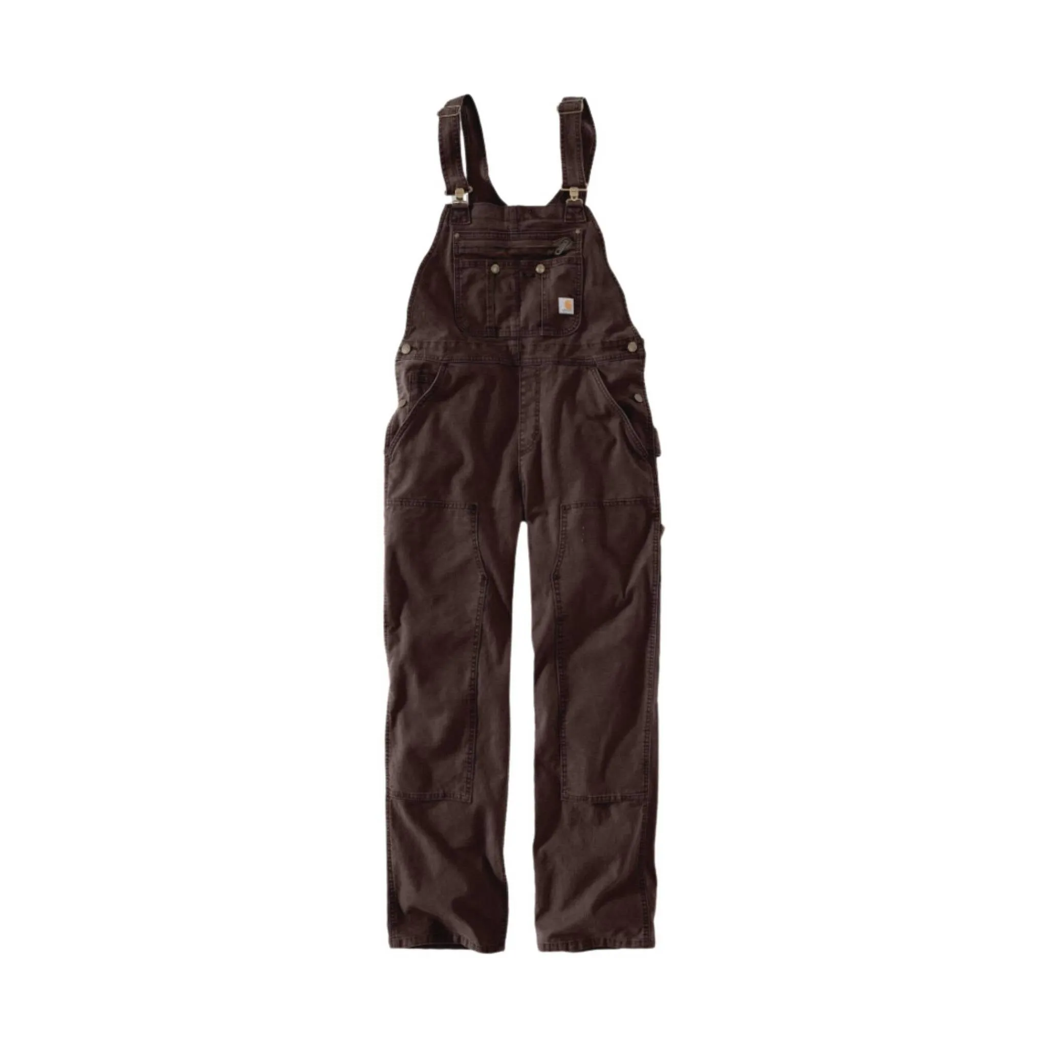 Carhartt Women's Rugged Flex Loose Fit Canvas Bib Overall - Dark Brown - ONLINE STORE CREDIT/EXCHANGE ONLY