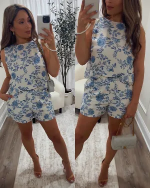CARRIE FLORAL LINEN SET