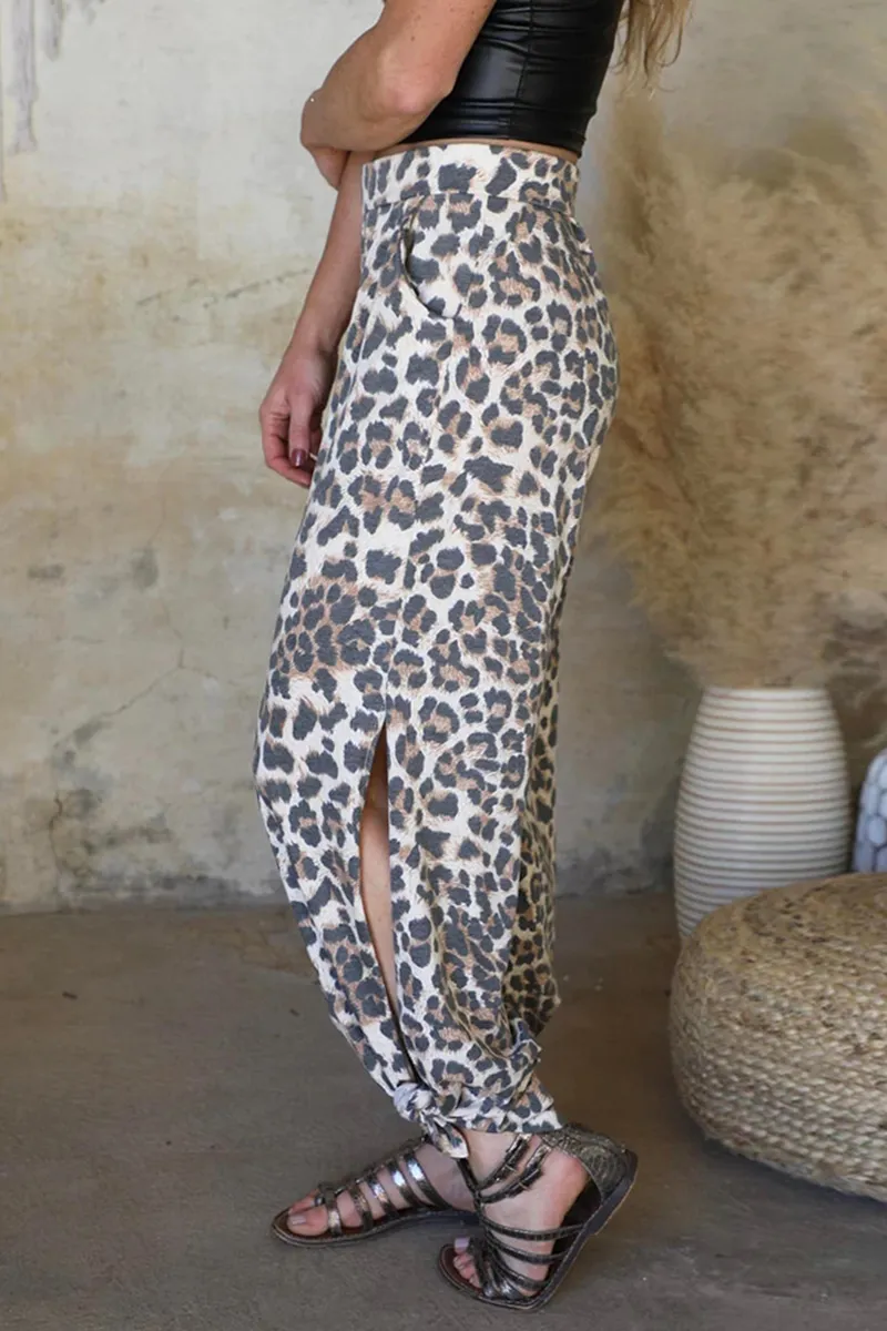 Casual Leopard Harlan High Waist Harlan Full Print Bottoms