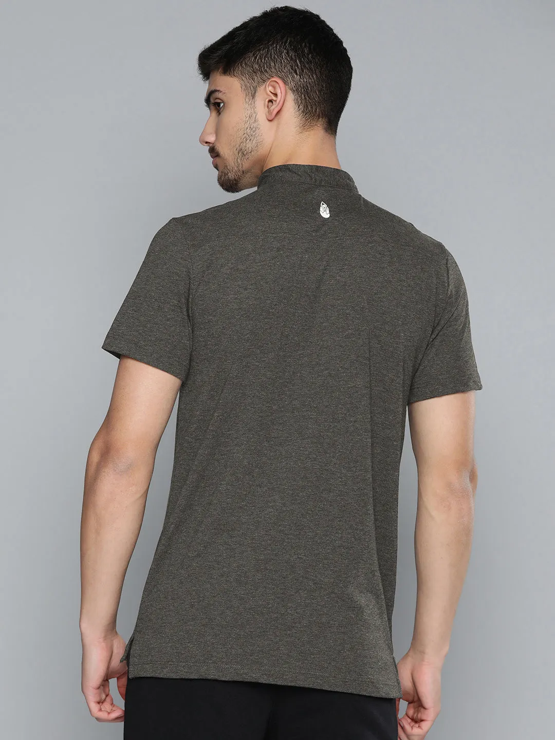 Charcoal Polo Collar Dry Tech Yoga or Gym T-shirt