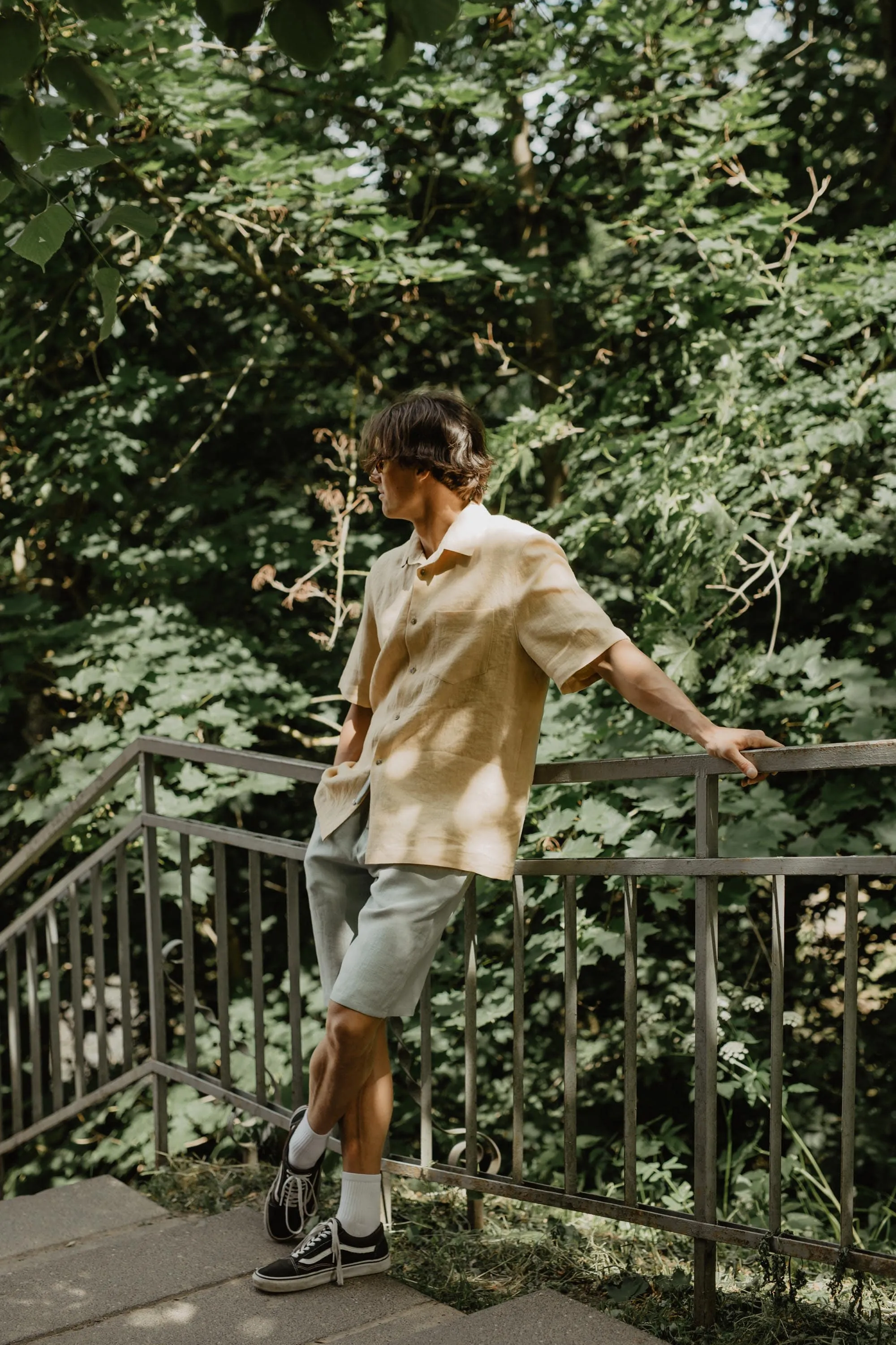 Classic linen shorts HERMES in Sage Green