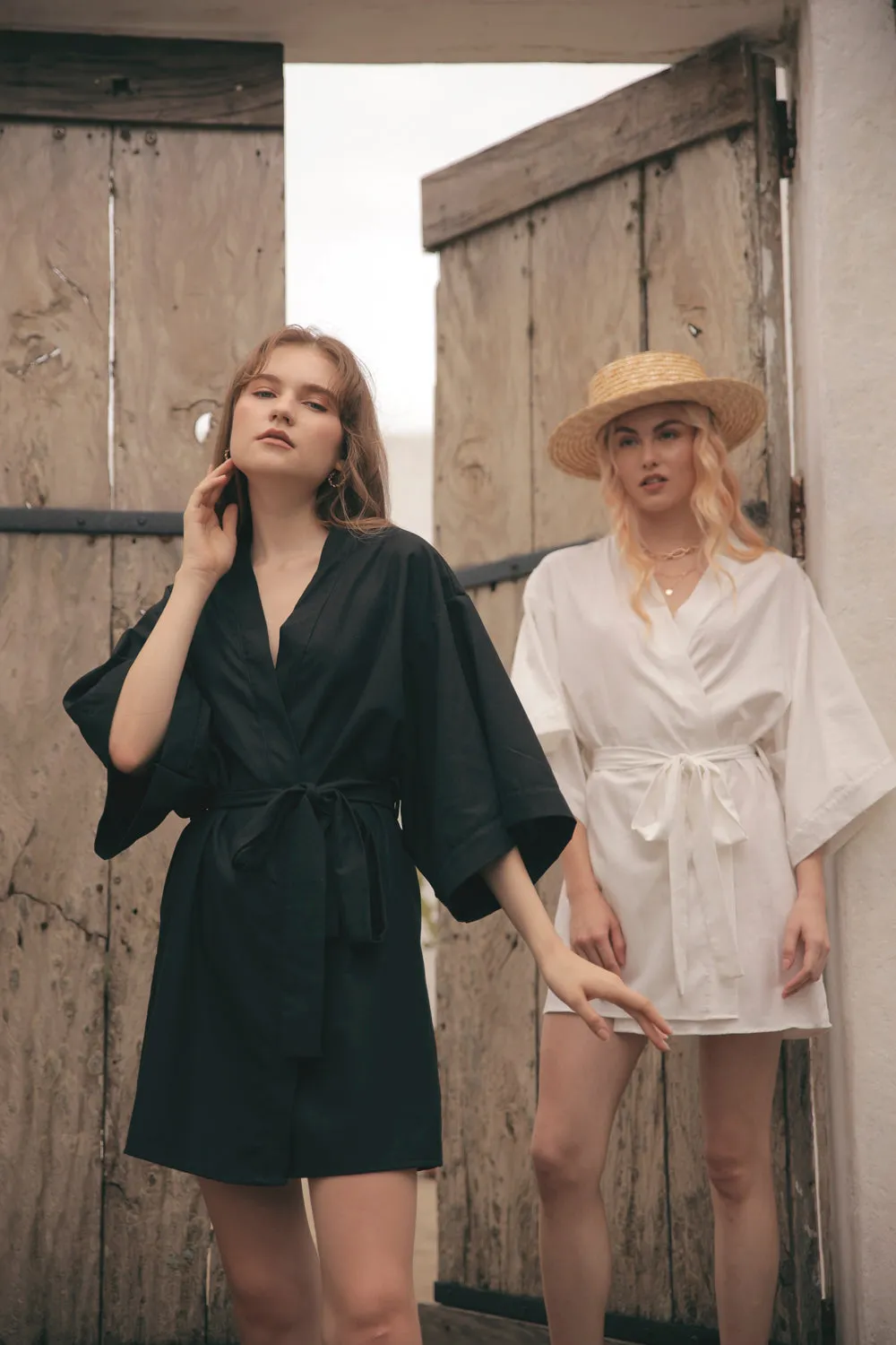 CORFU Linen Robe Dress (White Linen)