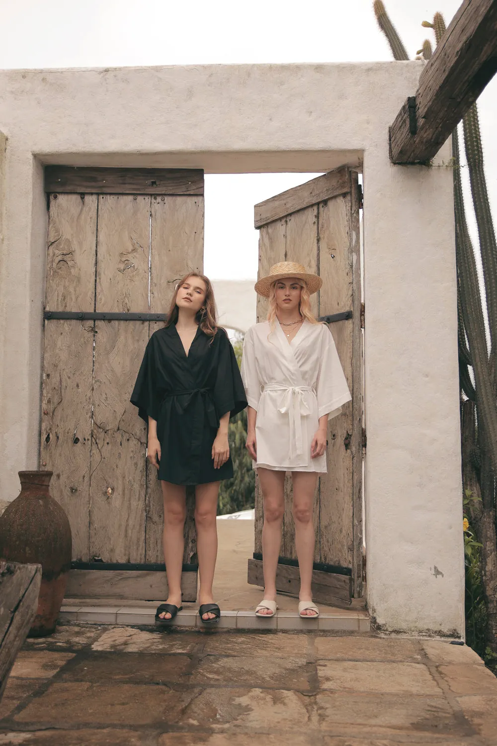 CORFU Linen Robe Dress (White Linen)