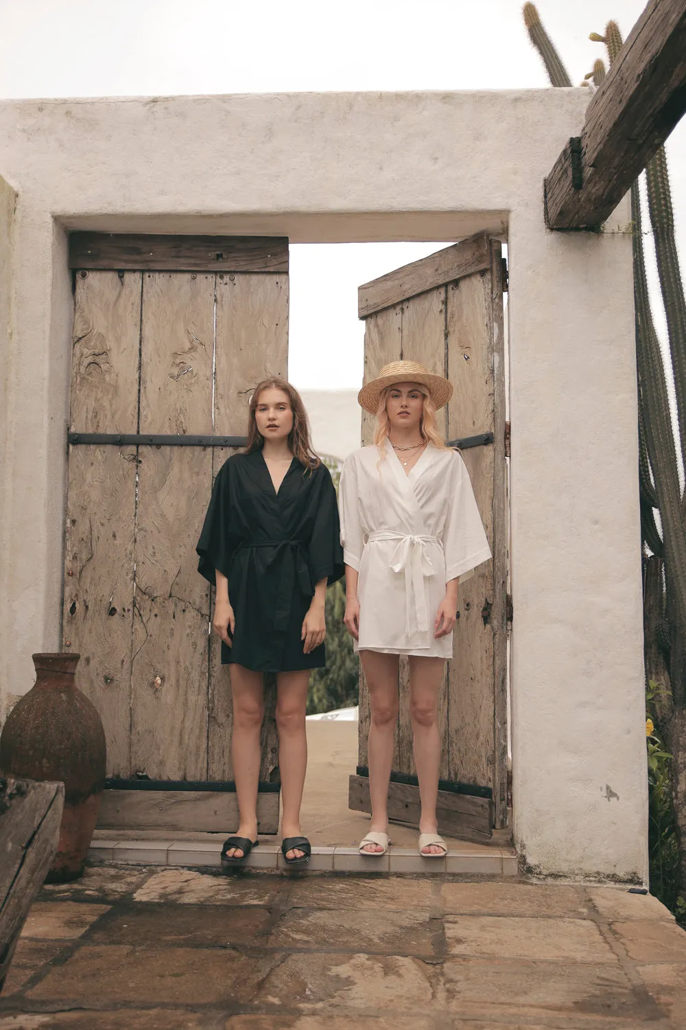 CORFU Linen Robe Dress (White Linen)