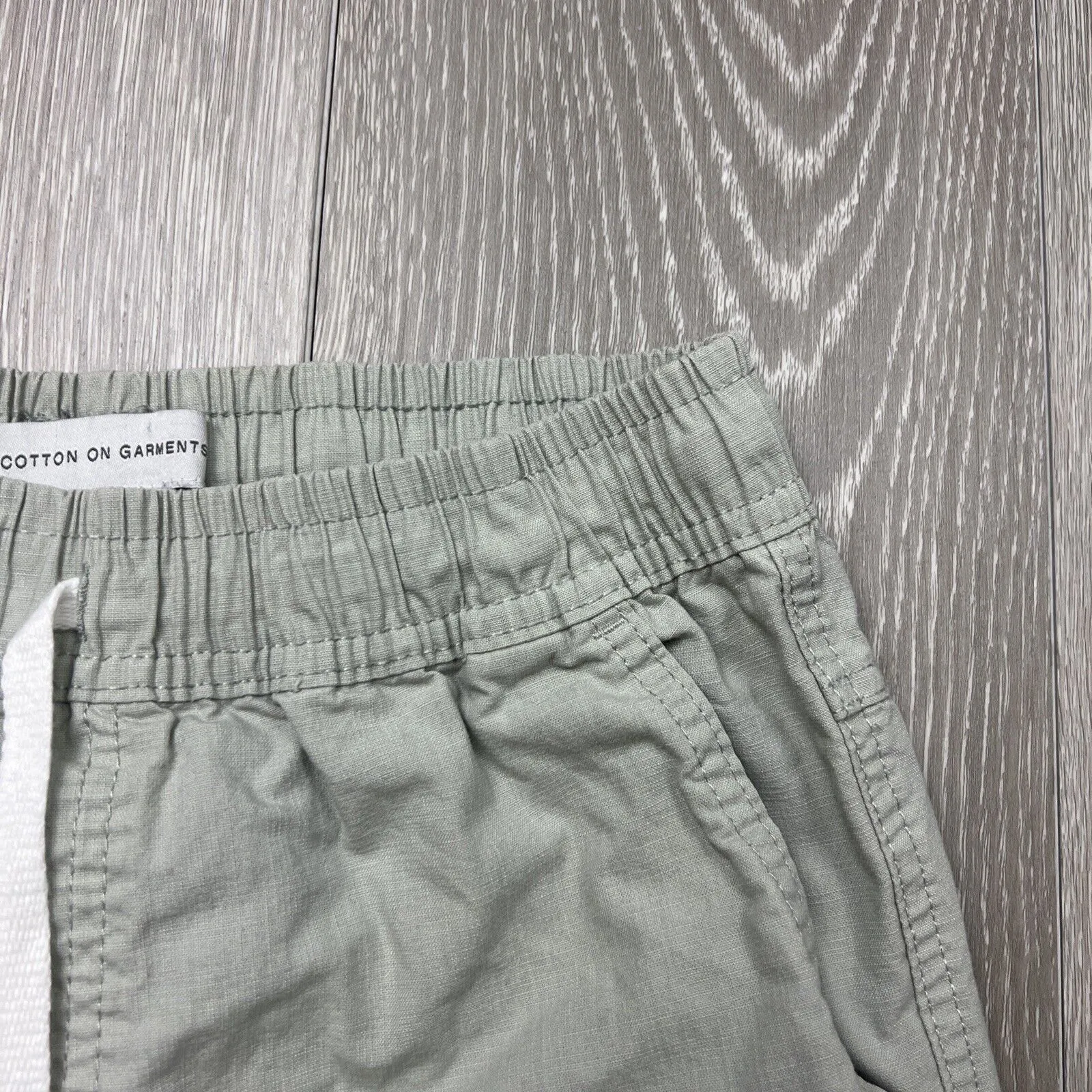 Cotton On Mens Pale Green Elastic Waist Cotton Shorts Size XS