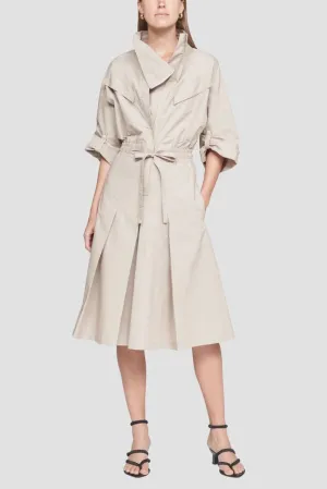 Cotton Poplin Zip-Up Culotte Jumpsuit