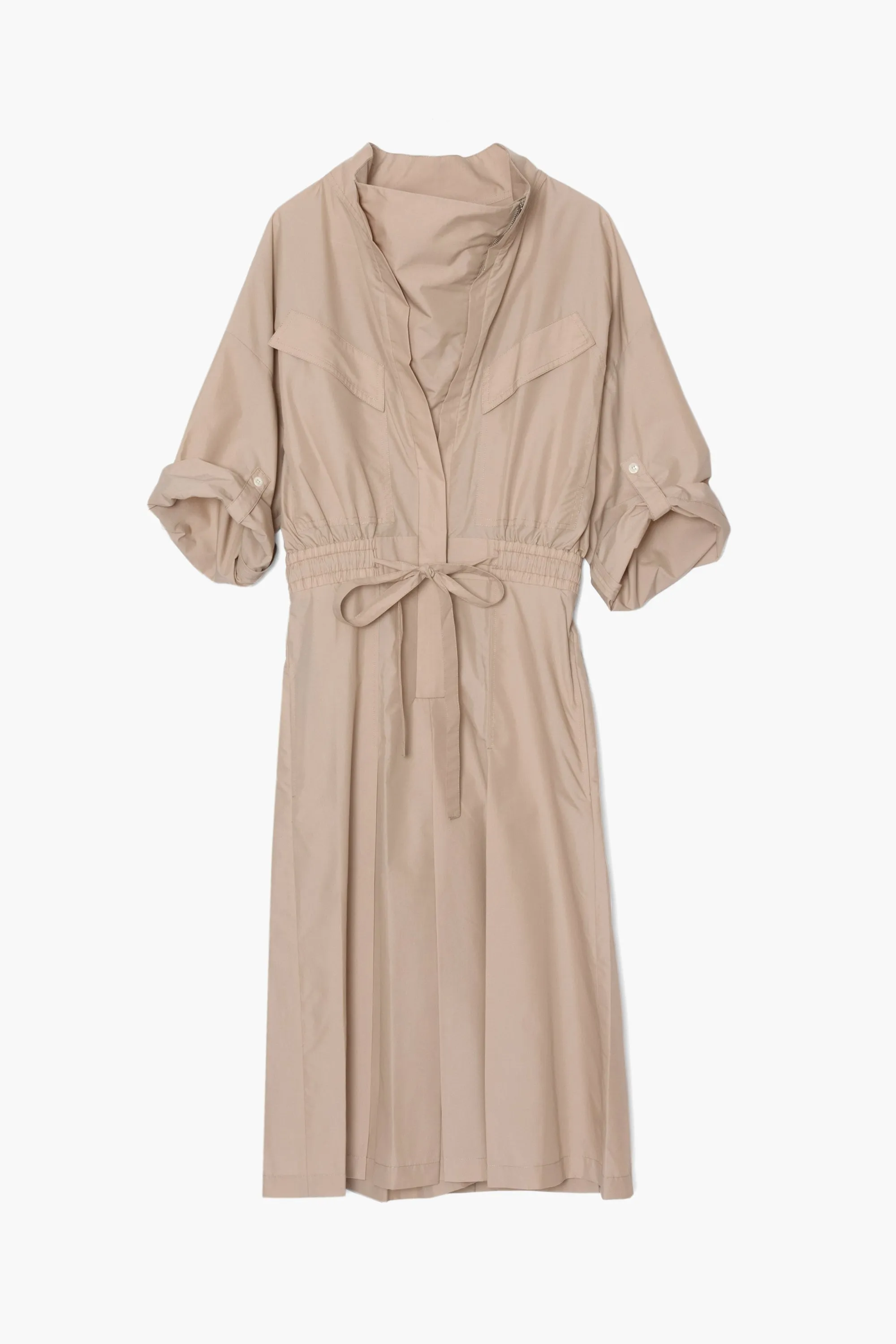 Cotton Poplin Zip-Up Culotte Jumpsuit