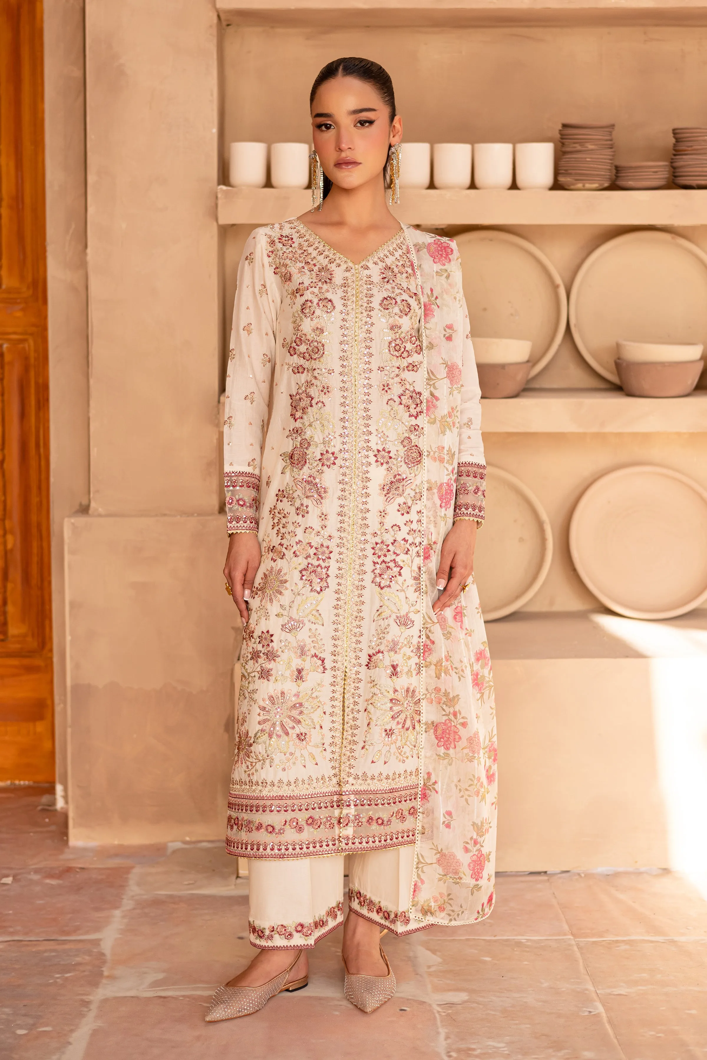 Dandelion 3Pc - Embroidered Luxe Pret
