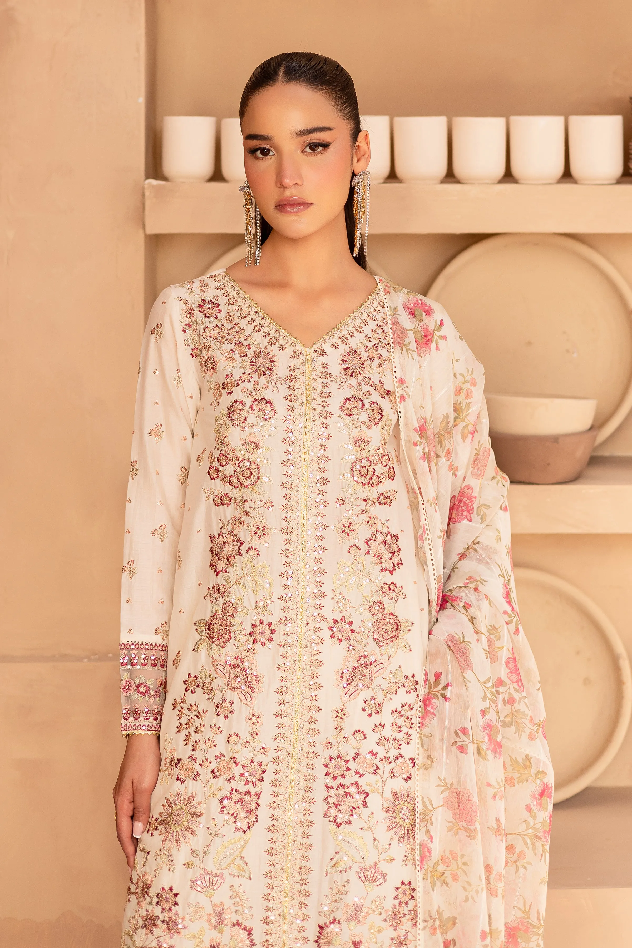Dandelion 3Pc - Embroidered Luxe Pret