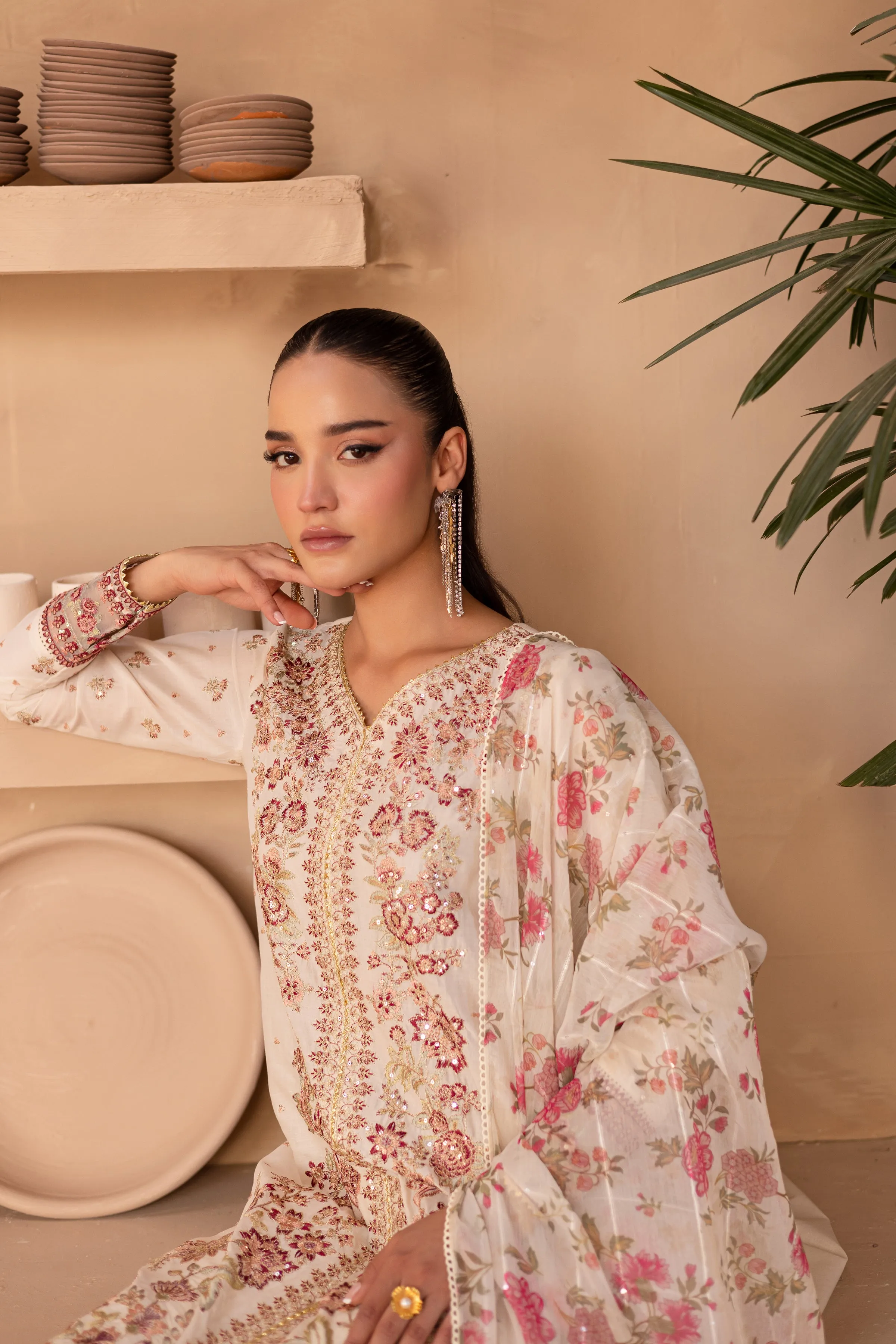 Dandelion 3Pc - Embroidered Luxe Pret