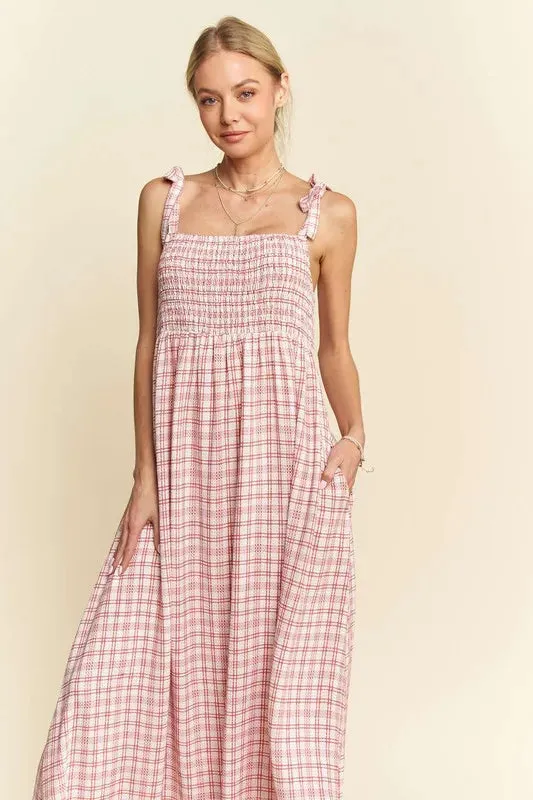Davi & Dani Smocked Sleeveless Maxi Cami Dress