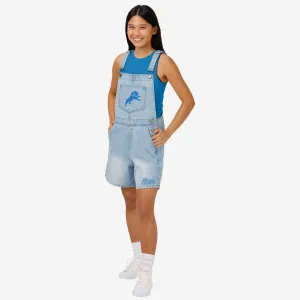 Detroit Lions Womens Big Logo Denim Bib Shortalls