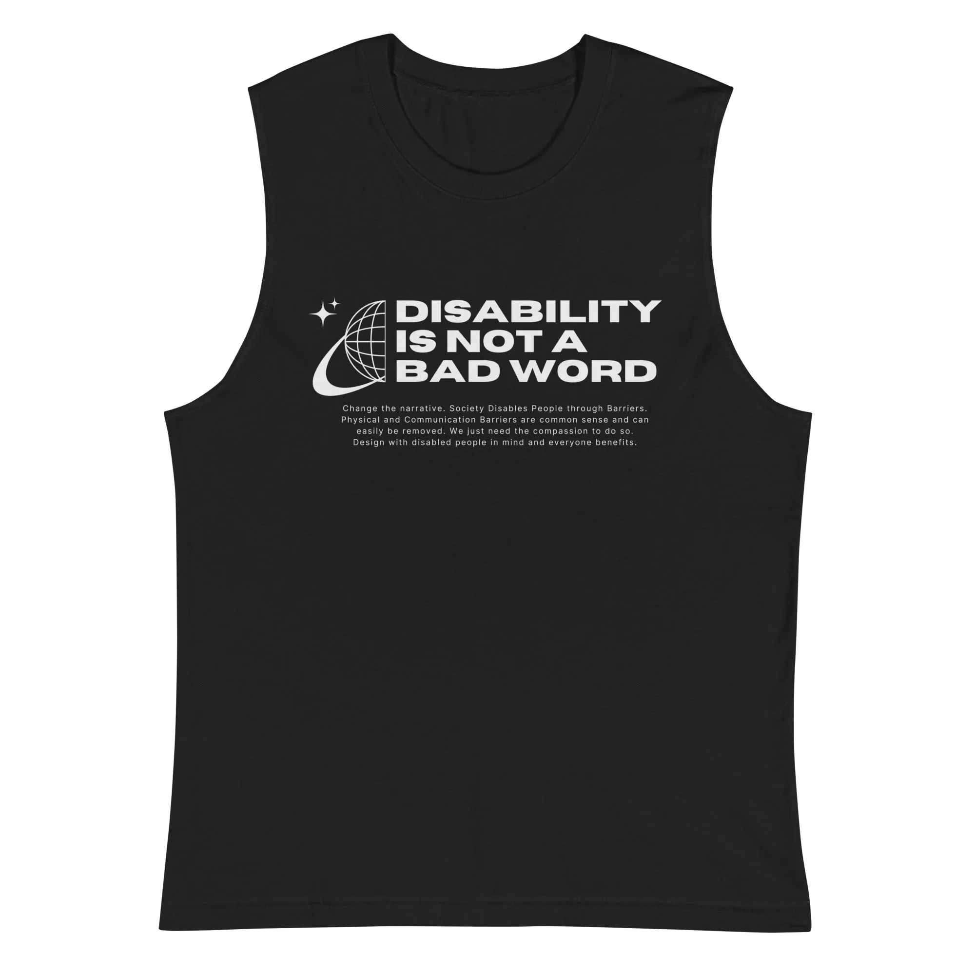 Disability is Not a Bad Word Disability Pride Month Soft Black Tank Top