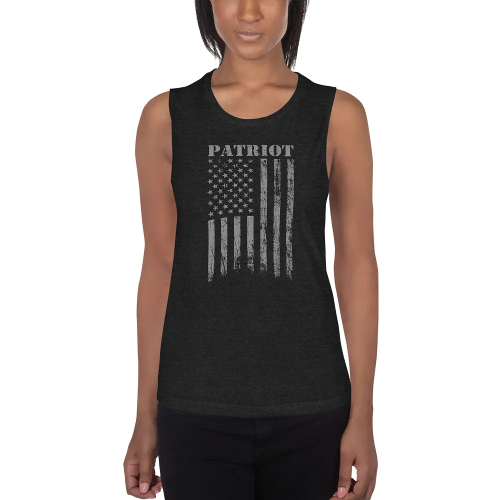 Distressed Flag Ladies’ Muscle Tank