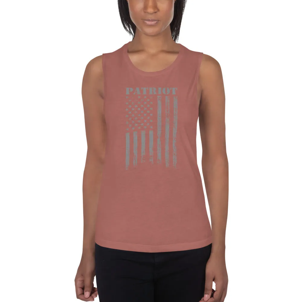 Distressed Flag Ladies’ Muscle Tank