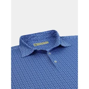 Donald Ross Mens Classic Fit Short Sleeve Jersey Polo - BLUE JAY / NAVY