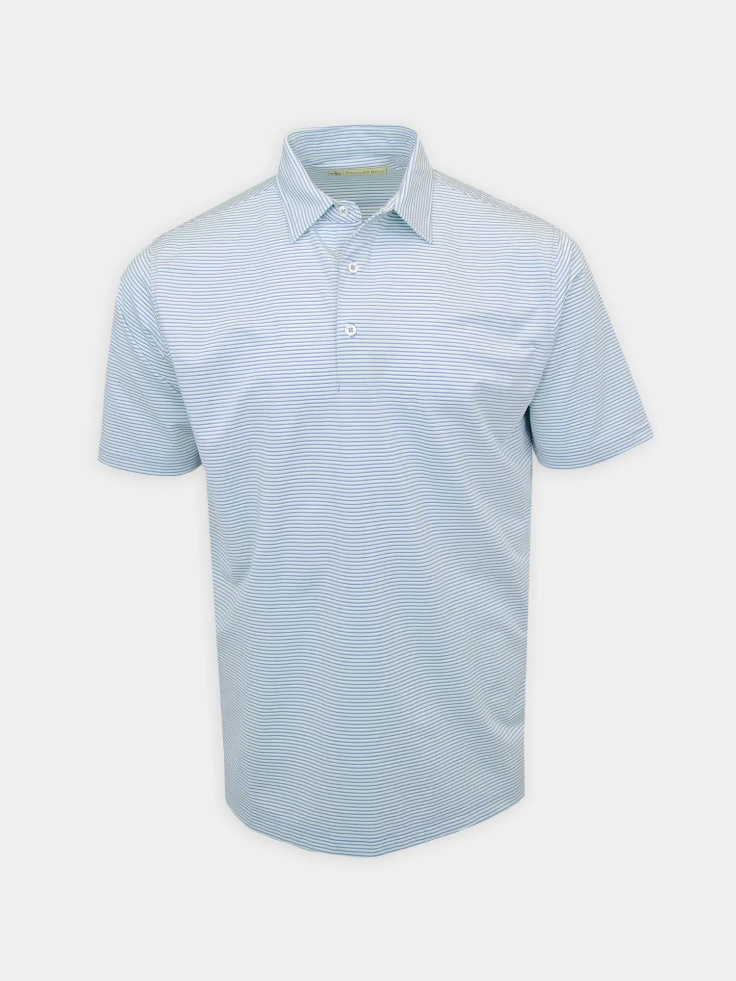 Donald Ross Mens Short Sleeve Jersey Polo- LILAC/ CUCUMBER/WHITE