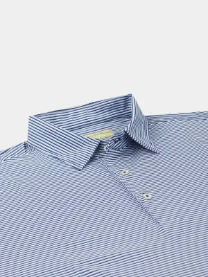 Donald Ross Mens Short Sleeve Jersey Polo- NAVY/ BLUE JAY/WHITE