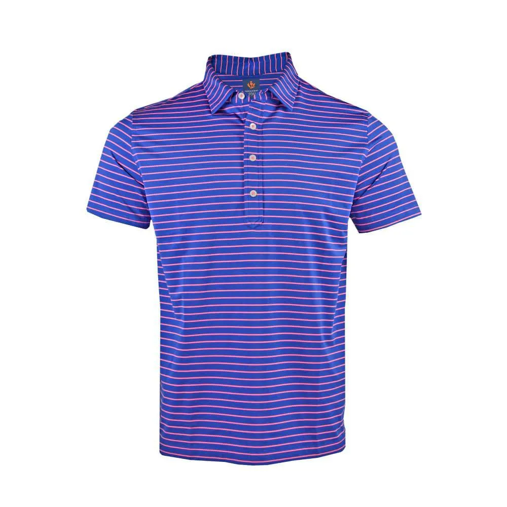 Donald Ross Mens Sport Fit Finnley Polo - NAVY/PEONY