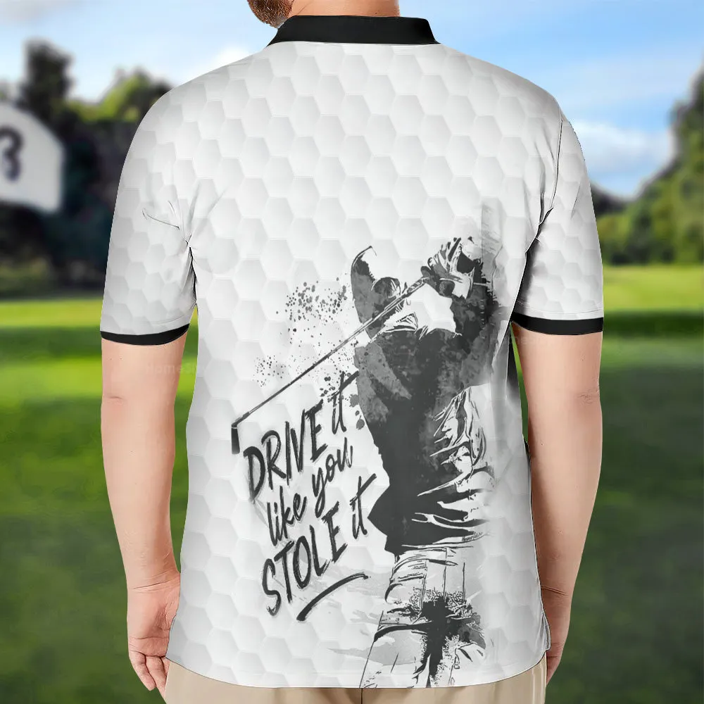 Drive It Like You Stole It Female Golfer Short Sleeve Women Polo Shirt