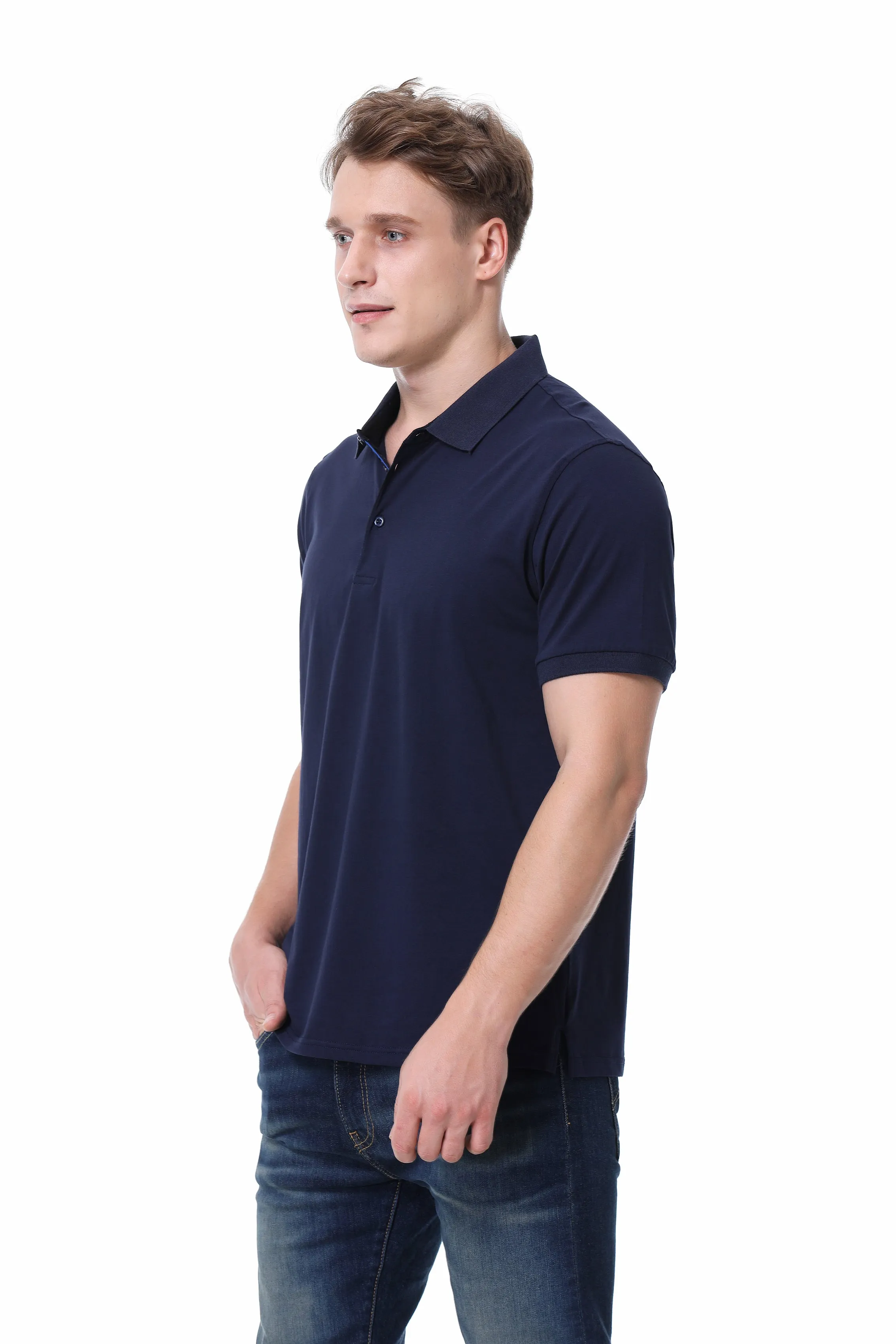 Duchamp Short Sleeve Navy Polo