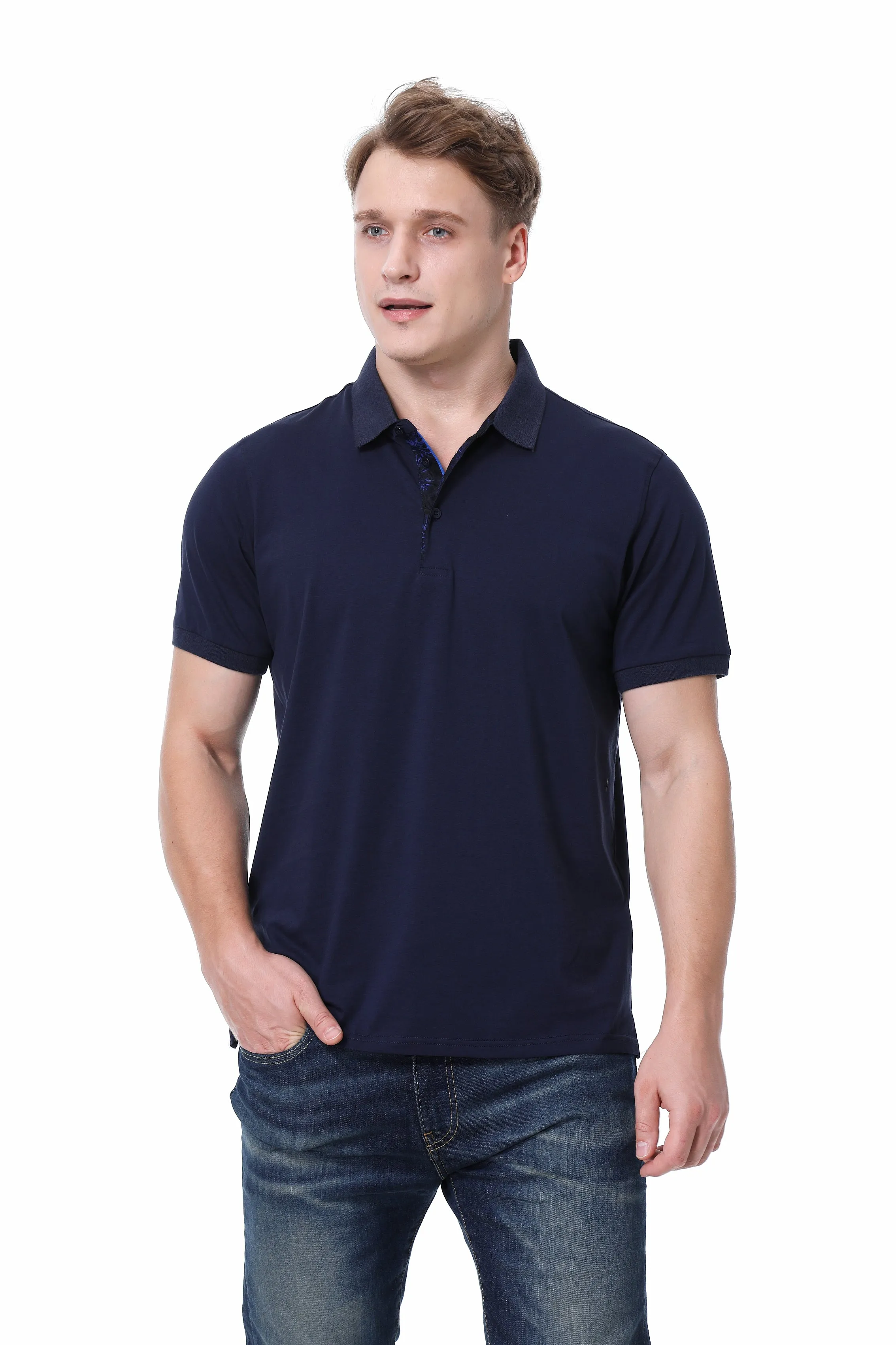 Duchamp Short Sleeve Navy Polo