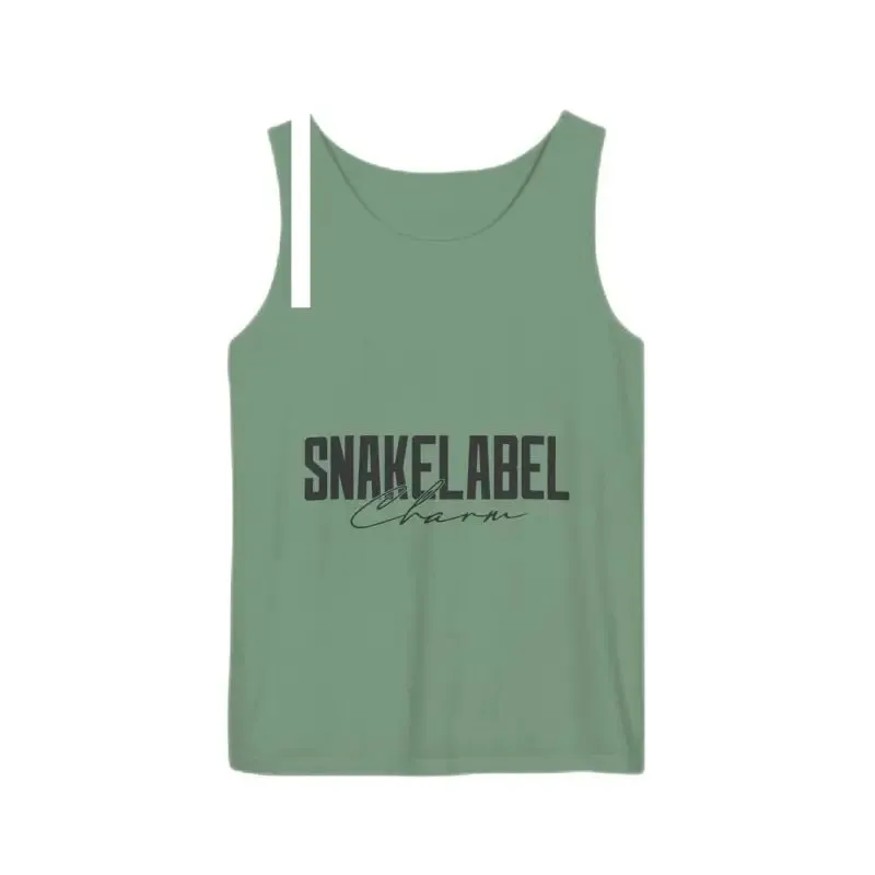 Eco-Friendly Snake Design Garment-Dyed Tank Top – Relaxed Fit, 100% Ringspun Cotton