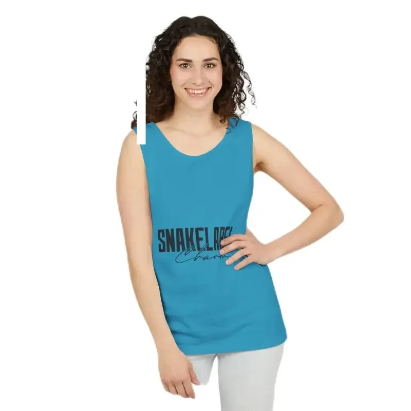 Eco-Friendly Snake Design Garment-Dyed Tank Top – Relaxed Fit, 100% Ringspun Cotton