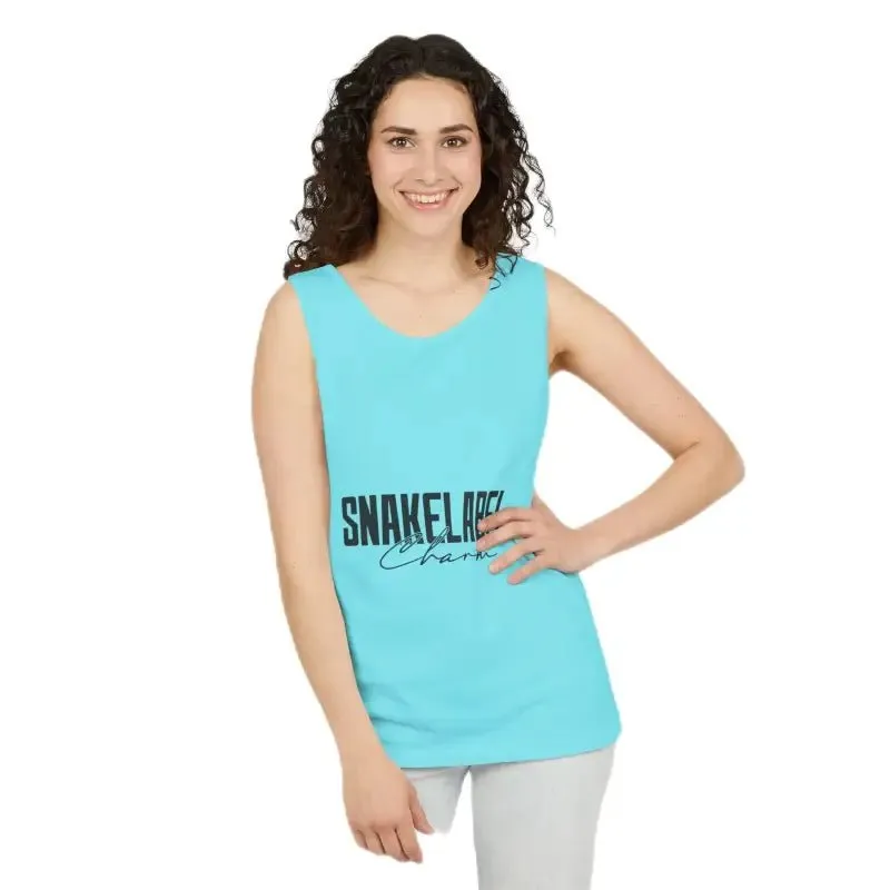 Eco-Friendly Snake Design Garment-Dyed Tank Top – Relaxed Fit, 100% Ringspun Cotton