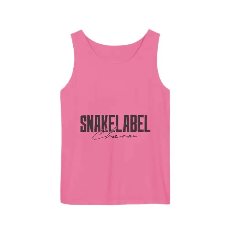 Eco-Friendly Snake Design Garment-Dyed Tank Top – Relaxed Fit, 100% Ringspun Cotton