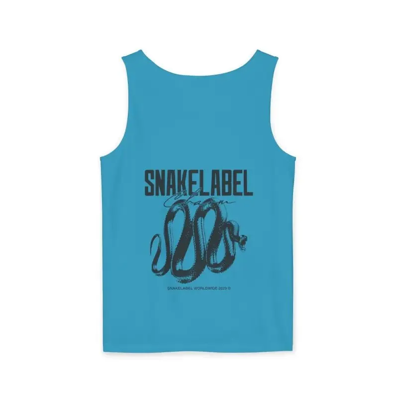 Eco-Friendly Snake Design Garment-Dyed Tank Top – Relaxed Fit, 100% Ringspun Cotton