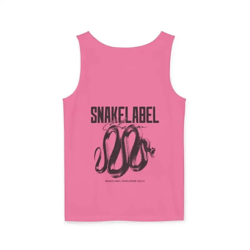 Eco-Friendly Snake Design Garment-Dyed Tank Top – Relaxed Fit, 100% Ringspun Cotton