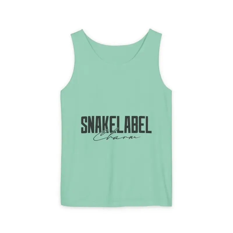 Eco-Friendly Snake Design Garment-Dyed Tank Top – Relaxed Fit, 100% Ringspun Cotton