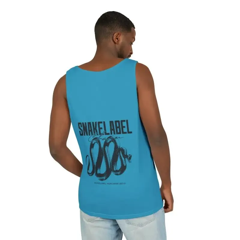 Eco-Friendly Snake Design Garment-Dyed Tank Top – Relaxed Fit, 100% Ringspun Cotton