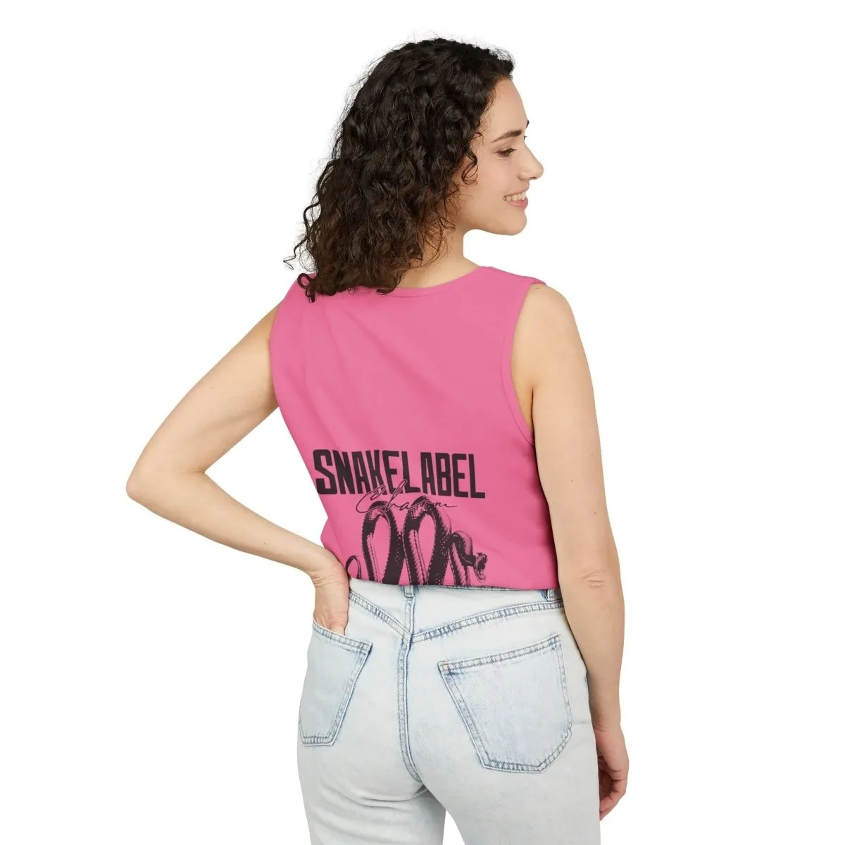 Eco-Friendly Snake Design Garment-Dyed Tank Top – Relaxed Fit, 100% Ringspun Cotton