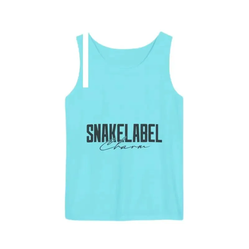 Eco-Friendly Snake Design Garment-Dyed Tank Top – Relaxed Fit, 100% Ringspun Cotton