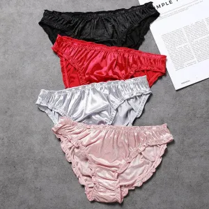 Elastic Satin Pants Underwear Low Waist Briefs
