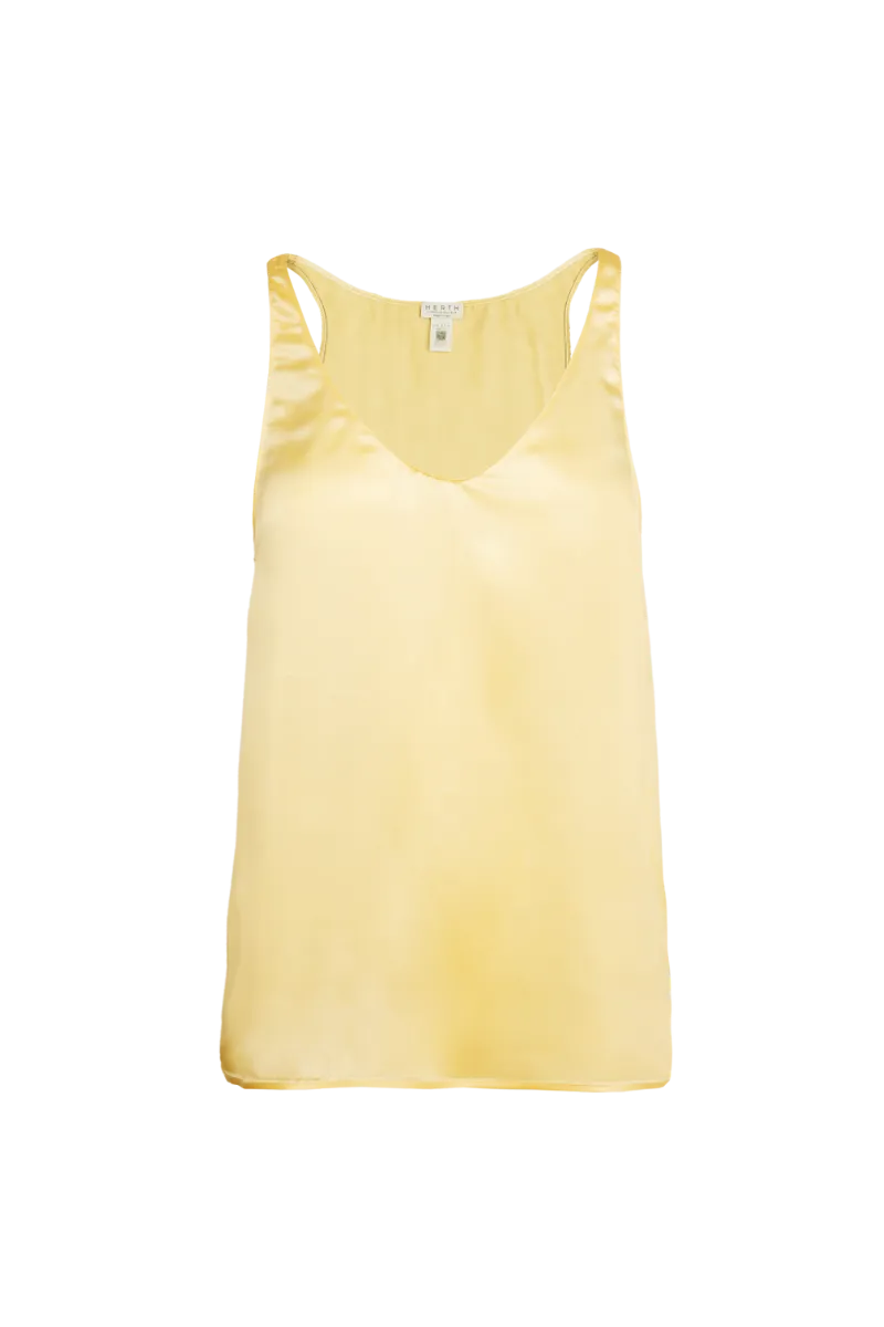 ELSE TANK TOP AND YARI SHORTS: BUTTER YELLOW ORGANIC SILK SET