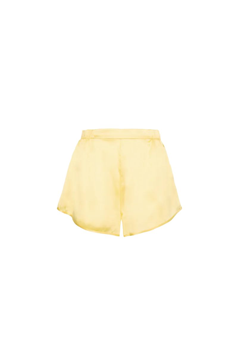 ELSE TANK TOP AND YARI SHORTS: BUTTER YELLOW ORGANIC SILK SET