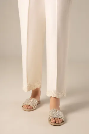 Embroidered Raw Silk Trouser | MB-FS25-08