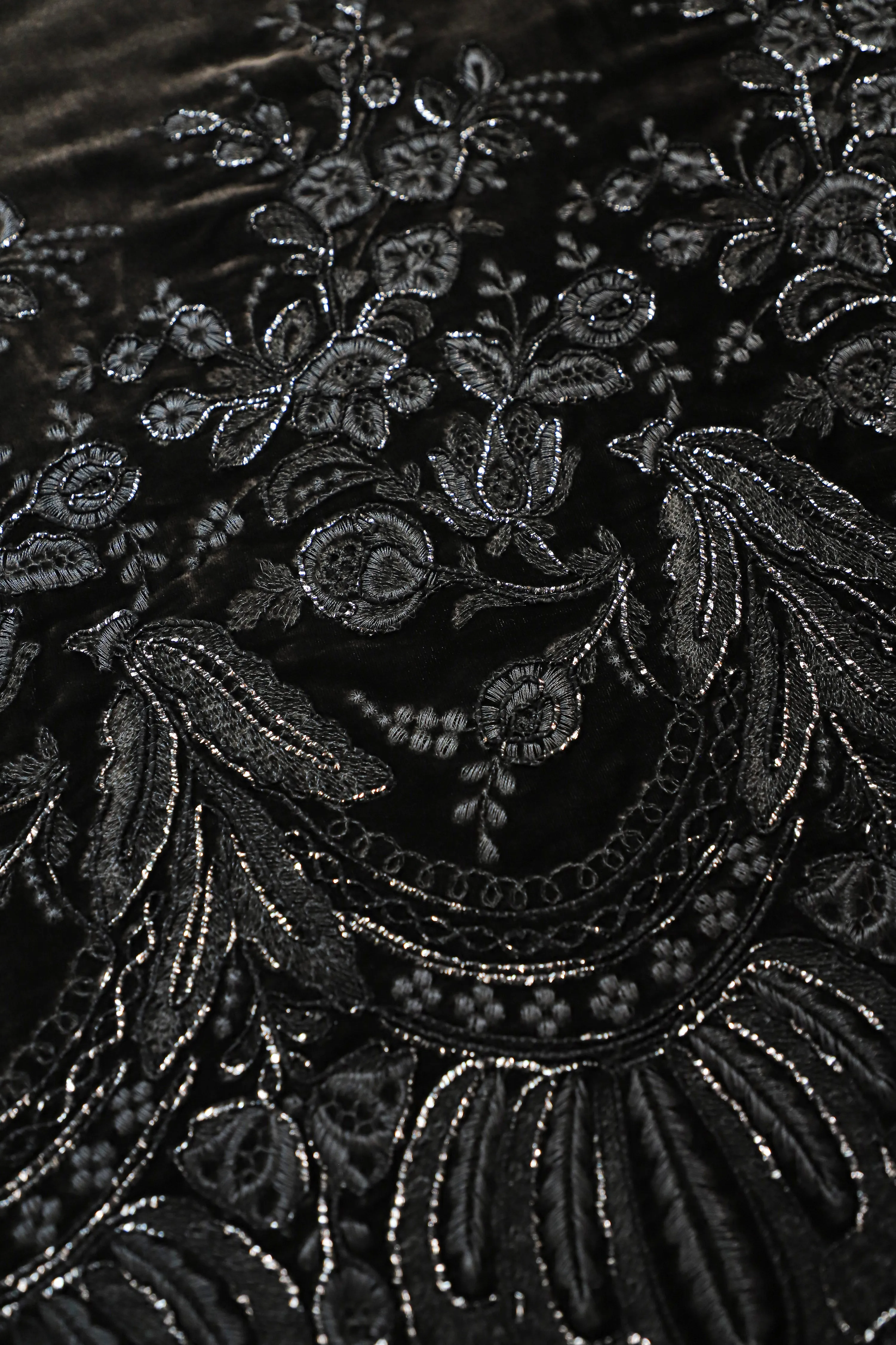 Embroidered Velour Cami Dress