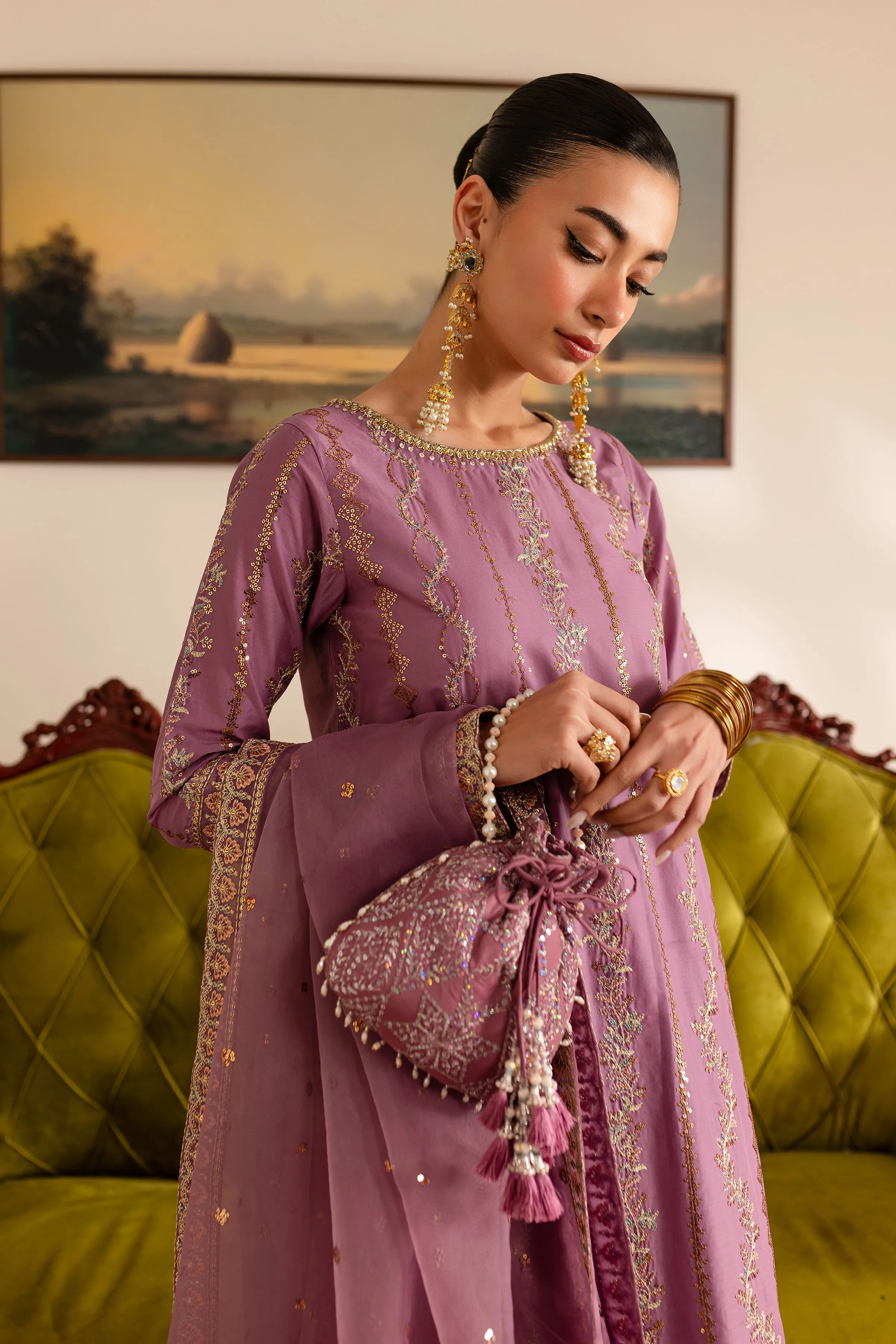 Eva 3Pc - Embroidered Luxe Pret