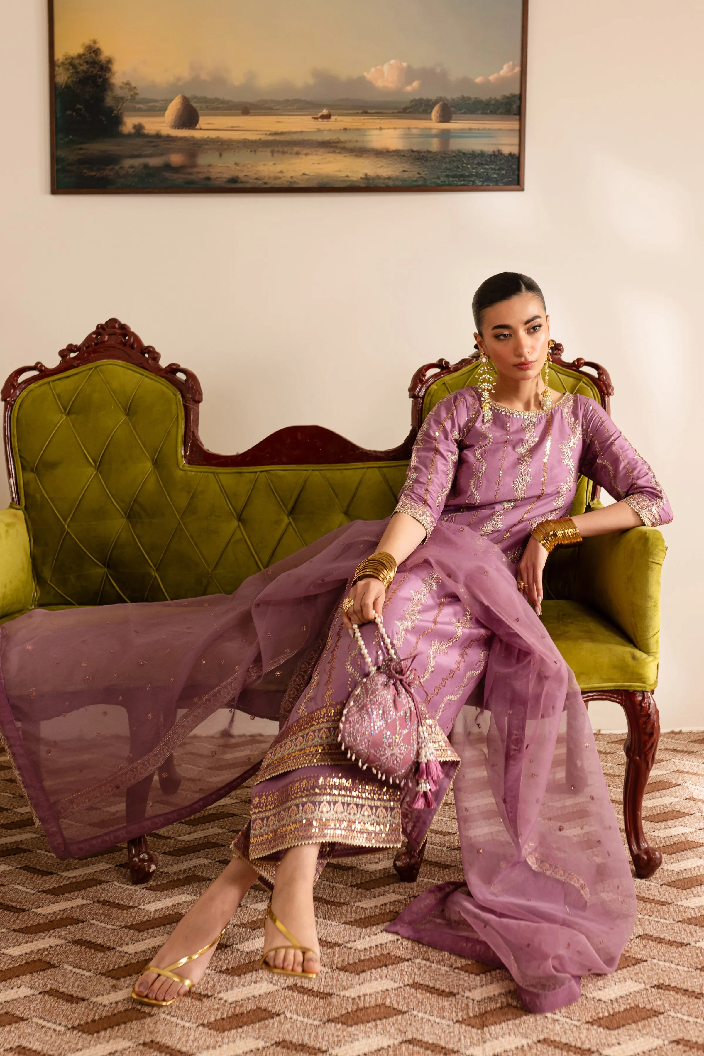 Eva 3Pc - Embroidered Luxe Pret
