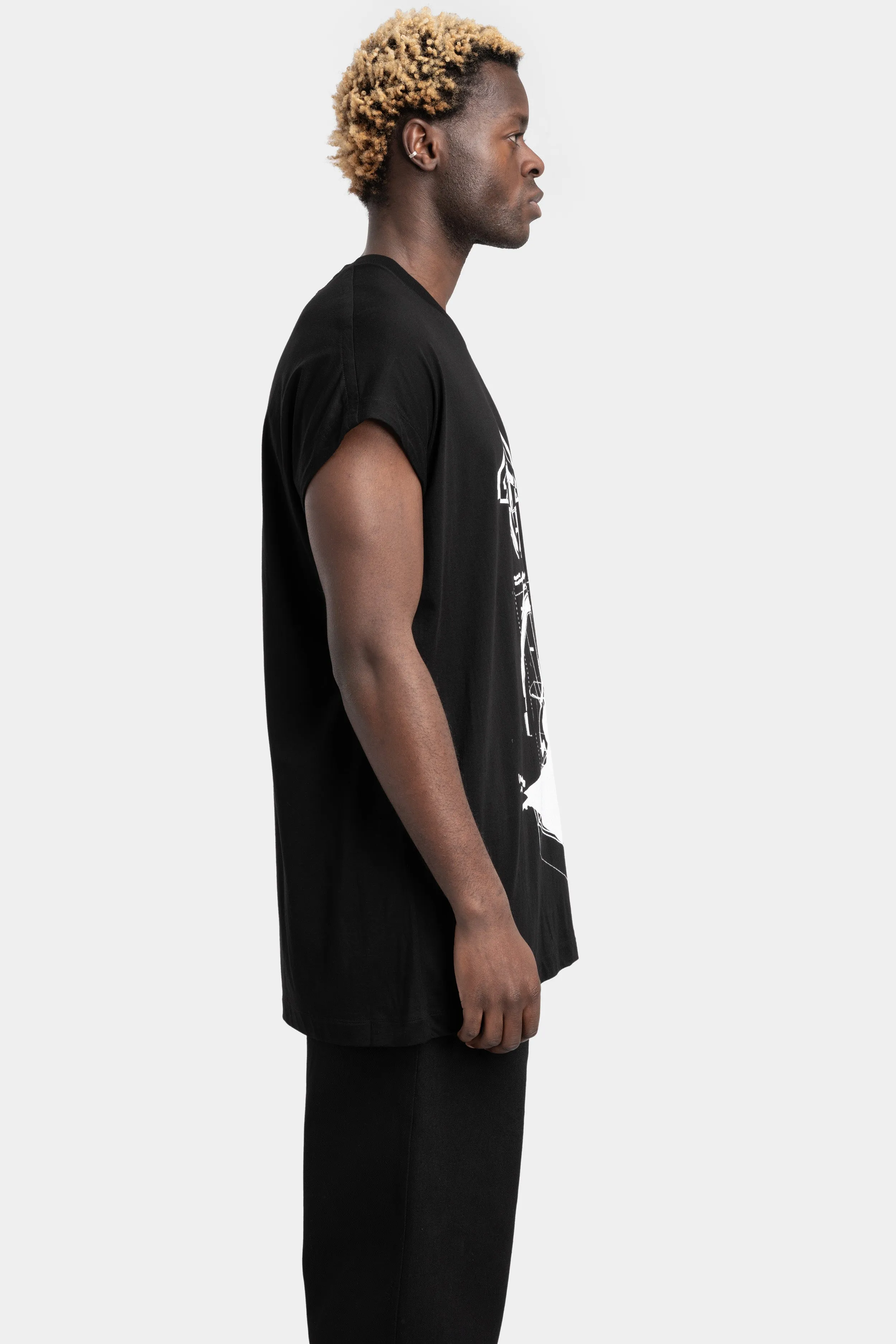 Fake sleeve T-Shirt, Black / Print