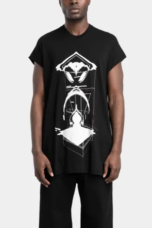 Fake sleeve T-Shirt, Black / Print