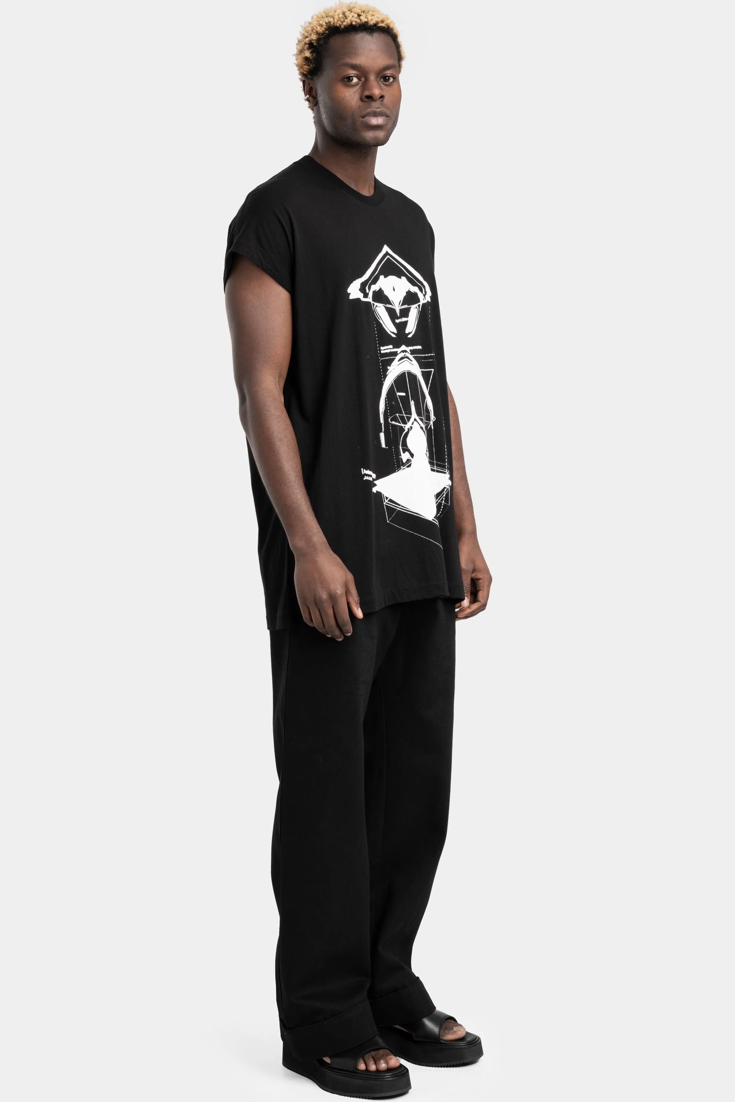 Fake sleeve T-Shirt, Black / Print